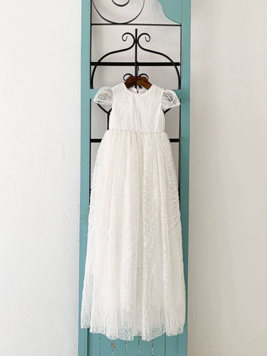 Anastelle Lace Heirloom Christening Gown for Girls (Baptism Outfit) – Made to Order (AB032) - Flower Girl Dress - Aylu Bebe
