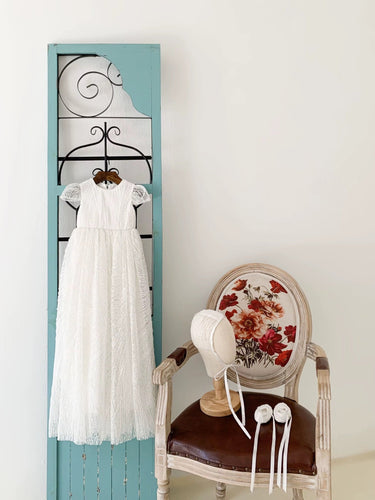 Anastelle Lace Heirloom Christening Gown for Girls (Baptism Outfit) – Made to Order (AB032) - Flower Girl Dress - Aylu Bebe
