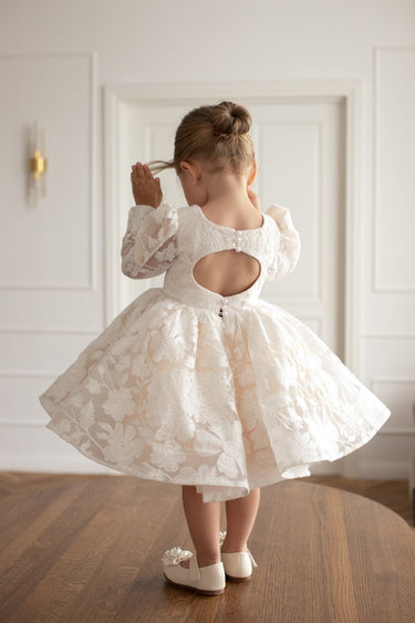 Celestia Lace Flower Girl Dress - Made to Order (AB005) - Flower Girl Dress - Aylu Bebe