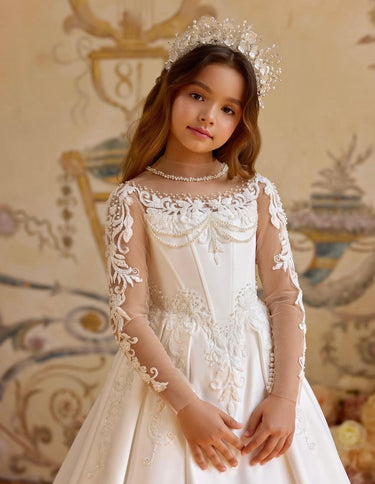 Celestine Grace Flower Girl Gown – Made to Order (AB3816) - Flower Girl Dress - Aylu Bebe