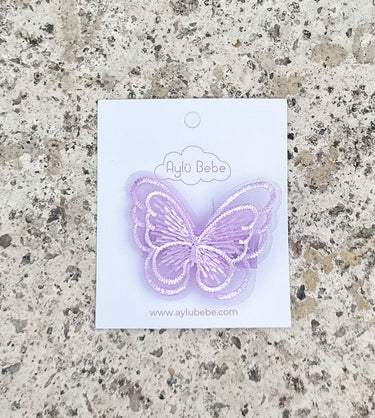 Double layer organza hair clip - Lilac - Flower Girl Dress - Aylu Bebe