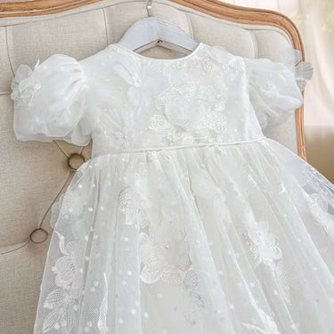 Elian Heirloom Christening Gown Set for Girls (Baptism Outfit) – Made to Order (AB020) - Flower Girl Dress - Aylu Bebe