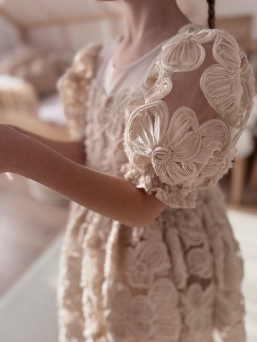 Emilia Ivory Rosette Dress - Flower Girl Dress - Aylu Bebe