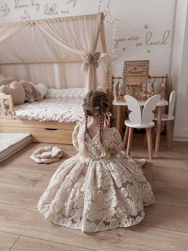 Emilia Ivory Rosette Dress - Flower Girl Dress - Aylu Bebe