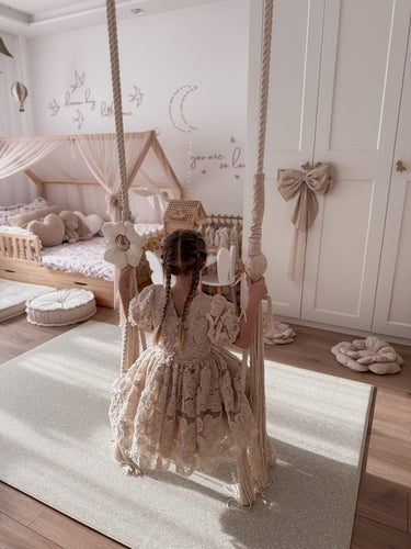 Emilia Ivory Rosette Dress - Flower Girl Dress - Aylu Bebe