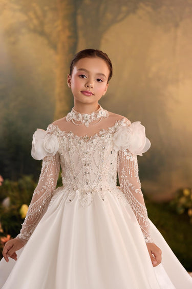 Emmeline Lace Gown - AB3922 - Flower Girl Dress- Aylu Bebe