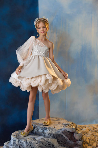 Enchanted Rosette Couture Dress AB3723 - Made to Order - Flower Girl Dress - Aylu Bebe