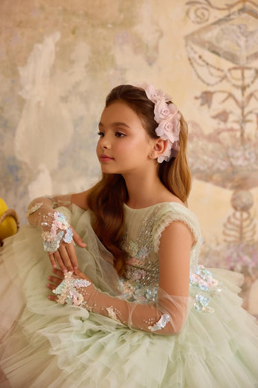 Fleur de Pêche Gown (AB3822) | Made to order - Flower Girl Dress - Aylu Bebe