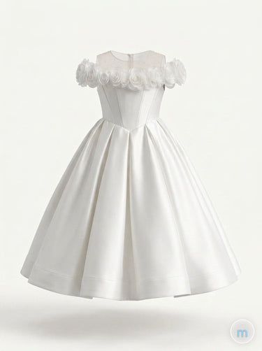 Floral Mikado Flower Girl Dress - Flower Girl Dress- Aylu Bebe