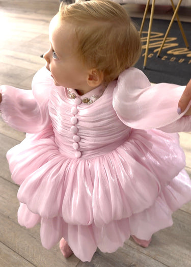 Isadora Full Sleeve Dress - Made to Order - Flower Girl Dress- Aylu Bebe