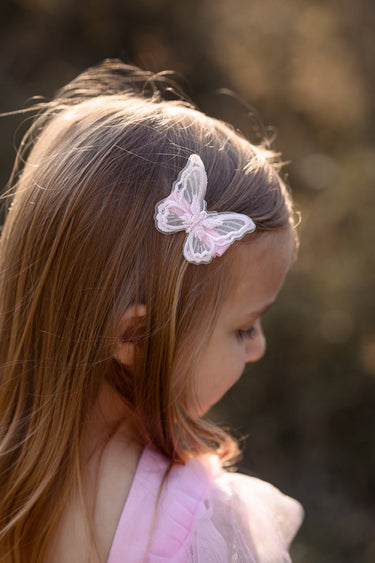 Lace butterfly hair clip - Pink - Flower Girl Dress - Aylu Bebe