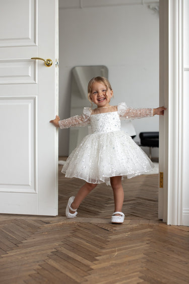 Luna Sequin Flower Girl Dress – Made to Order - Flower Girl Dress - Aylu Bebe