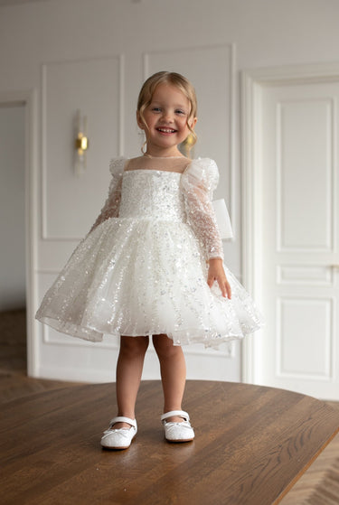 Luna Sequin Flower Girl Dress – Made to Order - Flower Girl Dress - Aylu Bebe