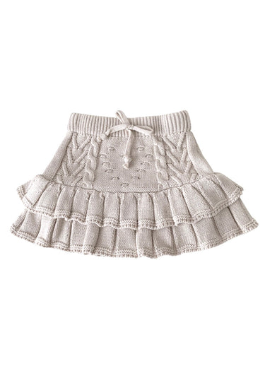 Milena knit skirt - Beige - Flower Girl Dress - Aylu Bebe