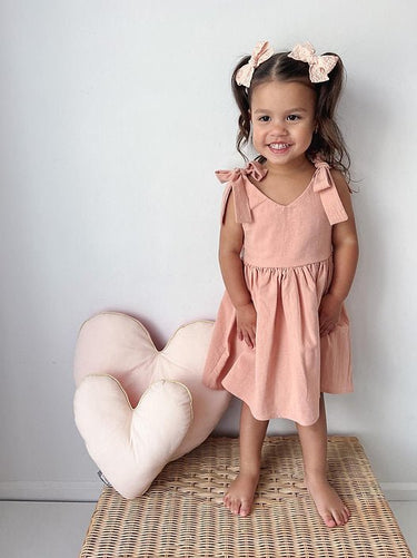 Mira Dress - Peach - Flower Girl Dress - Aylu Bebe