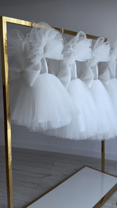 Naya Dress - White - Made to Order - Flower Girl Dress - Aylu Bebe