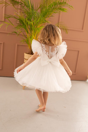 Naya Dress - White - Made to Order - Flower Girl Dress - Aylu Bebe