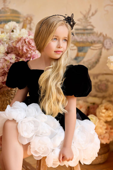 Noire Rosalie Dress AB3814 - Made to Order - Flower Girl Dress - Aylu Bebe