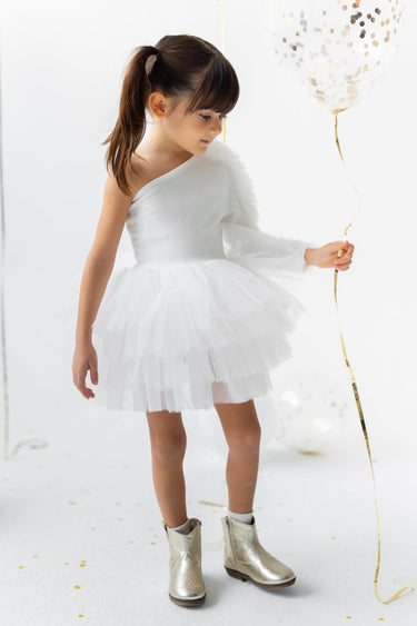 Off shoulder Tutu - White - Flower Girl Dress - Aylu Bebe