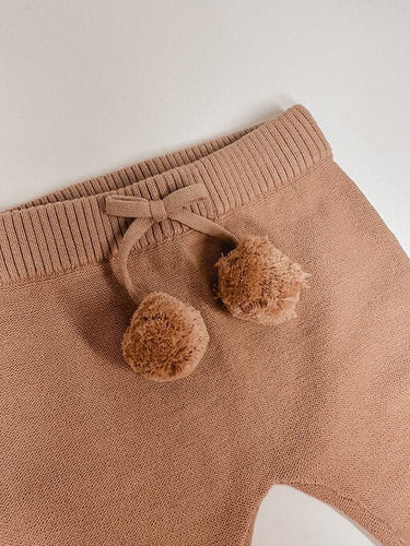 Pom Pom Knit Pants - Beige - Flower Girl Dress - Aylu Bebe