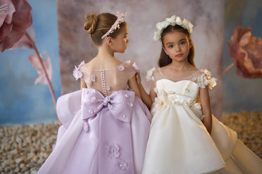 Robe Élysiane Fleurie Flower Girl Dress – Made to Order (AB3715) - Flower Girl Dress - Aylu Bebe