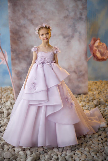 Robe Élysiane Fleurie Flower Girl Dress – Made to Order (AB3715) - Flower Girl Dress - Aylu Bebe