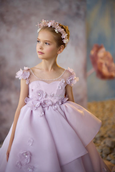Robe Élysiane Fleurie Flower Girl Dress – Made to Order (AB3715) - Flower Girl Dress - Aylu Bebe