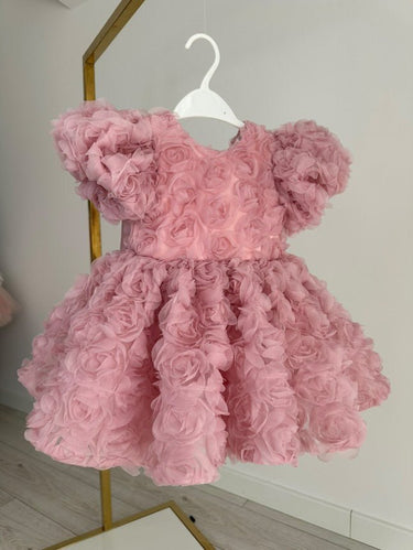 Rosalie Pink Flower Girl Dress - Handmade in Europe | Aylu Bebe - Flower Girl Dress - Aylu Bebe