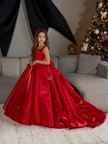 Ruby Enchantress Couture Gown - AB3818 Made To Order - Flower Girl Dress - Aylu Bebe