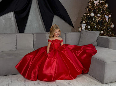 Scarlet Royal Gown - AB3801 Made To Order - Flower Girl Dress - Aylu Bebe
