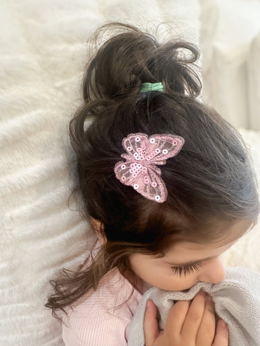 Sequin mesh butterfly hair clip - Flower Girl Dress - Aylu Bebe