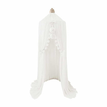 Spinkie Baby Dreamy Canopy + 1 Pom Garland + 1 Mini pom garland set - White - Flower Girl Dress - Aylu Bebe