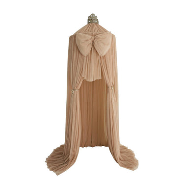 Spinkie Baby Dreamy Canopy + Big Bow Accent set with gold crown - Champagne - Flower Girl Dress - Aylu Bebe