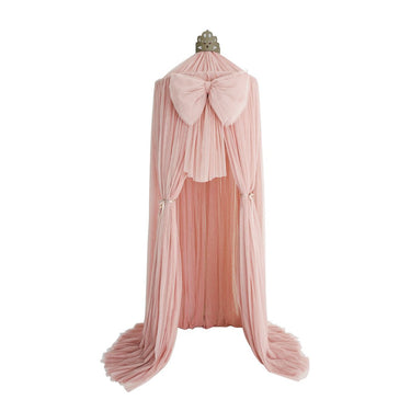 Spinkie Baby Dreamy Canopy + Big Bow Accent set with gold crown - Light Pink - Flower Girl Dress - Aylu Bebe