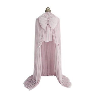 Spinkie Baby Dreamy Canopy + Big Bow Accent set with gold crown - Pale Rose - Flower Girl Dress - Aylu Bebe
