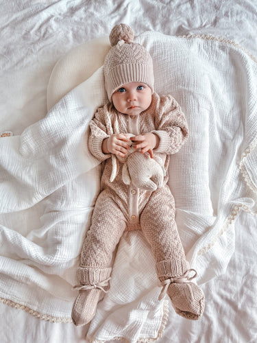 The cosy knit overalls - Flower Girl Dress - Aylu Bebe