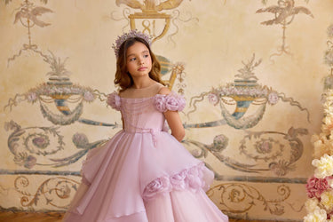 The Royalty Gown - Pink Flower Girl Dress AB3812 | Luxury Kids Couture by Aylu Bebe - Flower Girl Dress - Aylu Bebe