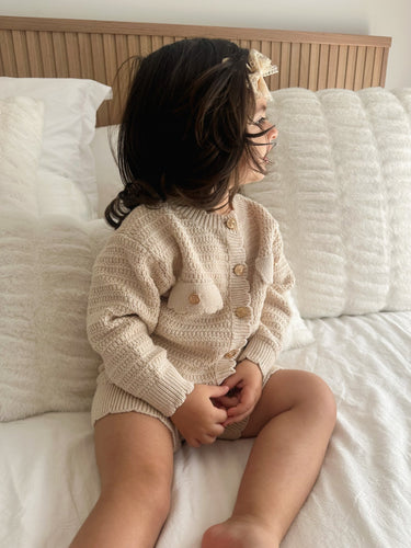 2 piece Amelie set - Beige - Flower Girl Dress - Aylu Bebe