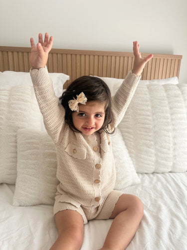 2 piece Amelie set - Beige - Flower Girl Dress - Aylu Bebe