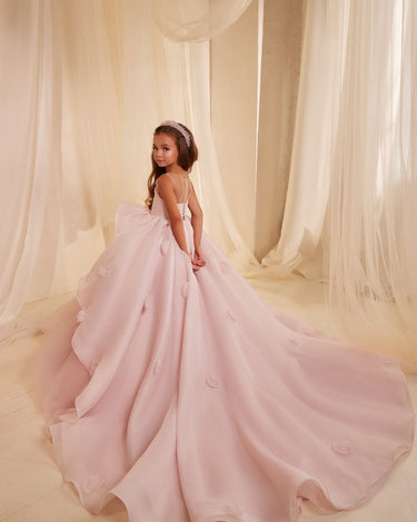 Full length blush Petal Reverie Couture gown