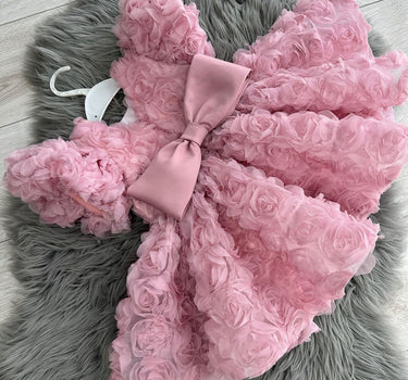 Rosalie Pink Flower Girl Dress | Handmade in Europe | Luxury Occasion Wear by Aylu Bebe - Made to Order