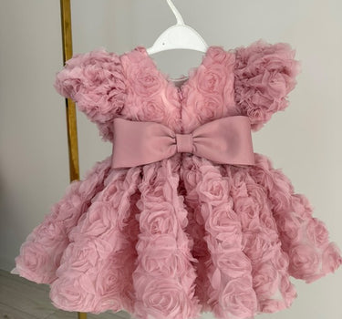 Rosalie Pink Flower Girl Dress | Handmade in Europe | Luxury Occasion Wear by Aylu Bebe - Made to Order