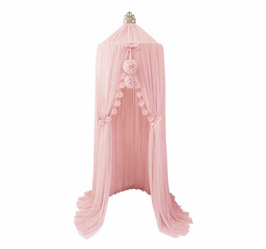Spinkie Baby Dreamy Canopy + 1 Pom Garland + 1 Mini pom garland set - Light Pink