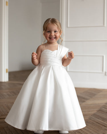 Full length view of the Elise couture flower girl gown