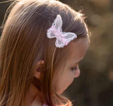 Lace butterfly hair clip - Pink