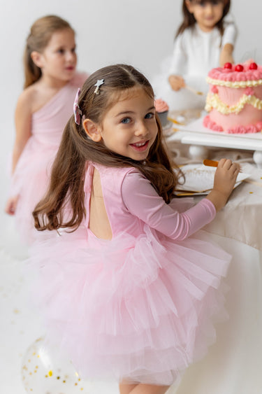 Bella backless Tutu - Pink - Flower Girl Dress - Aylu Bebe