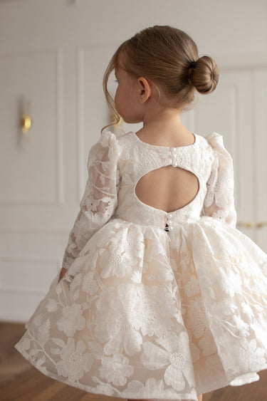 Celestia Lace Flower Girl Dress - Made to Order (AB005) - Flower Girl Dress - Aylu Bebe