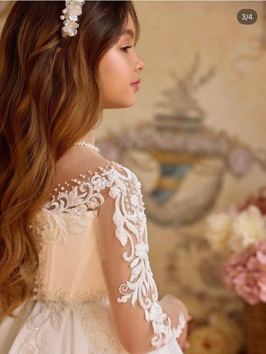 Celestine Grace Flower Girl Gown – Made to Order (AB3816) - Flower Girl Dress - Aylu Bebe