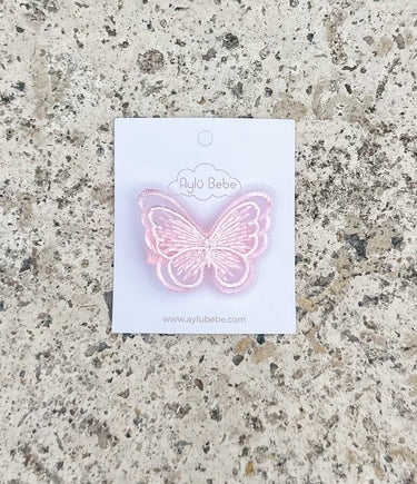 Double layer organza hair clip - Pink - Flower Girl Dress - Aylu Bebe