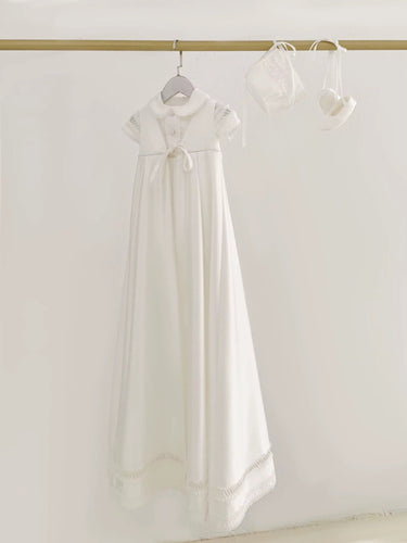Elian Heirloom Christening Gown Set for Boys (Baptism Outfit) – Made to Order (AB020) - Flower Girl Dress - Aylu Bebe